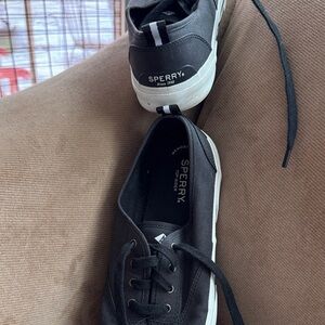 Sperry Black Sneakers with White Soles